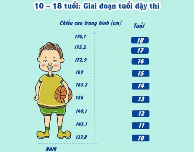 Trẻ phát triển chiều cao khi nào?