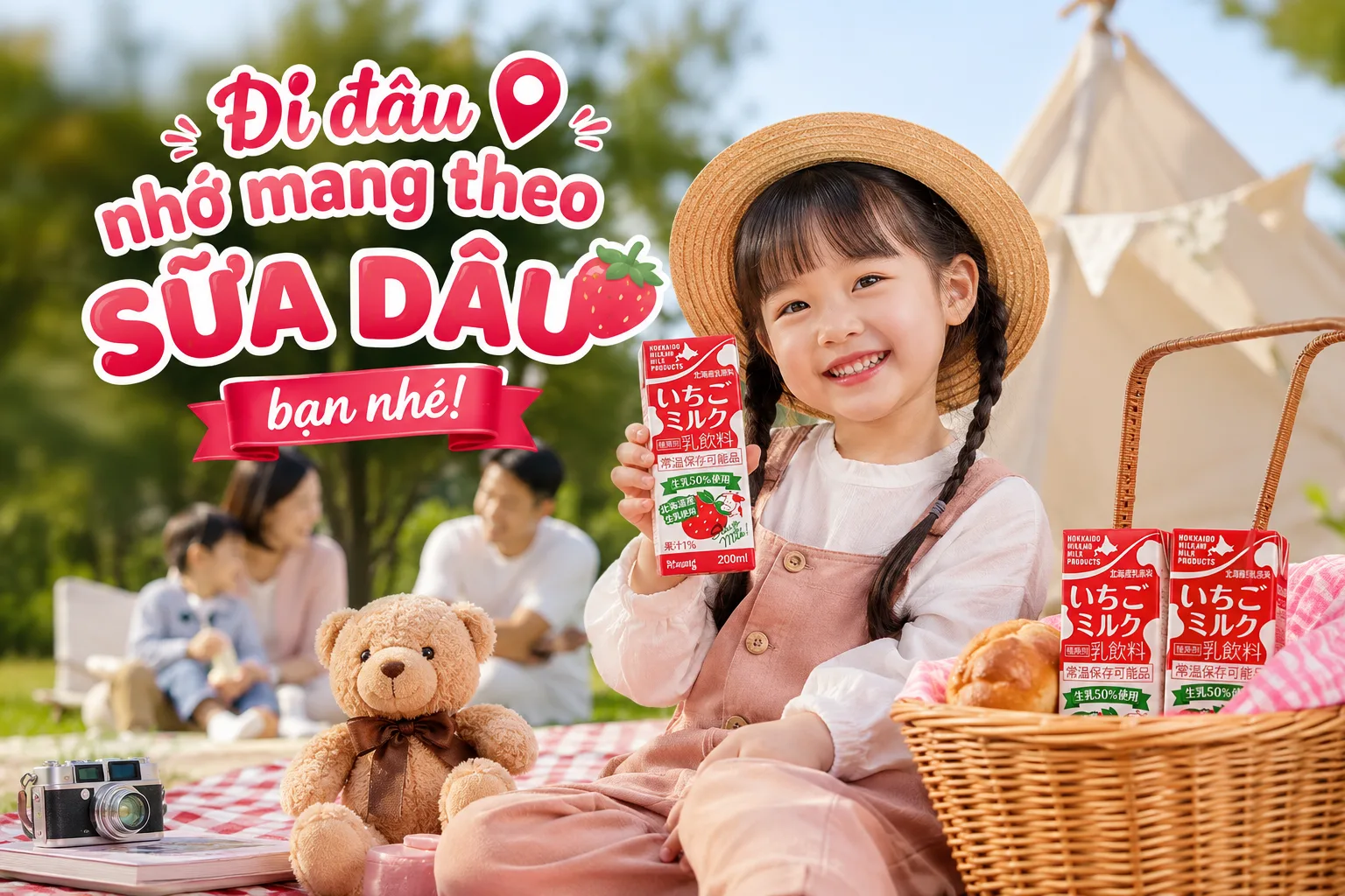 Vui cùng bộ ảnh check in: Đi đâu nhớ mang theo sữa dâu, bạn nhé!