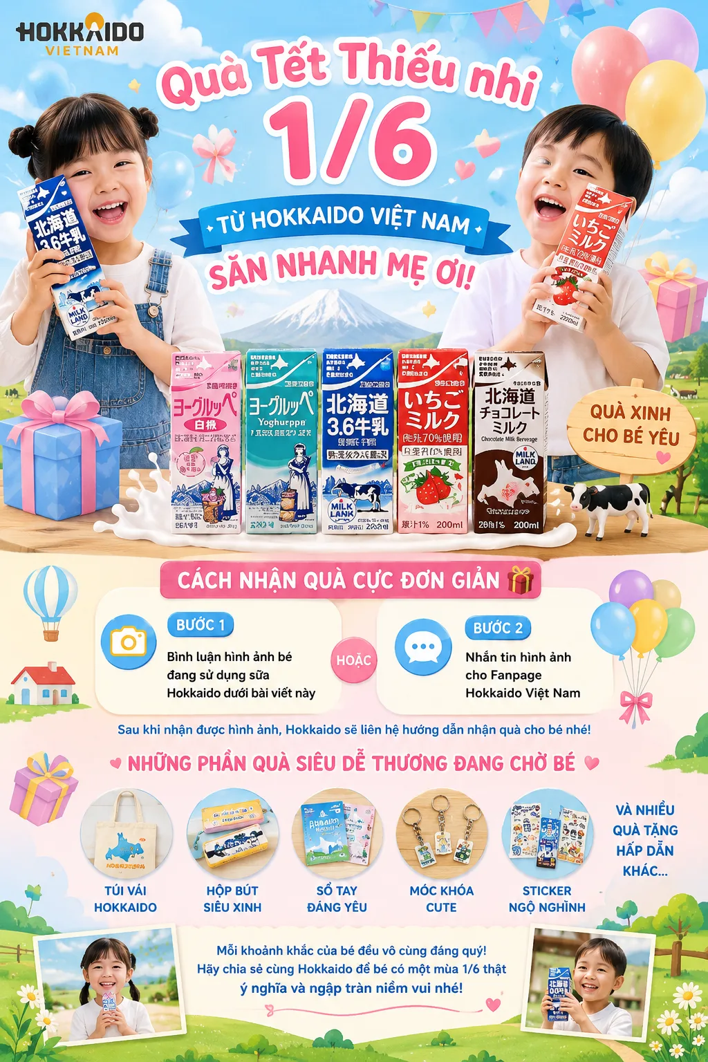 Quà Tết thiếu nhi 1.6 từ Hokkaido Việt Nam - Săn nhanh mẹ ơi!