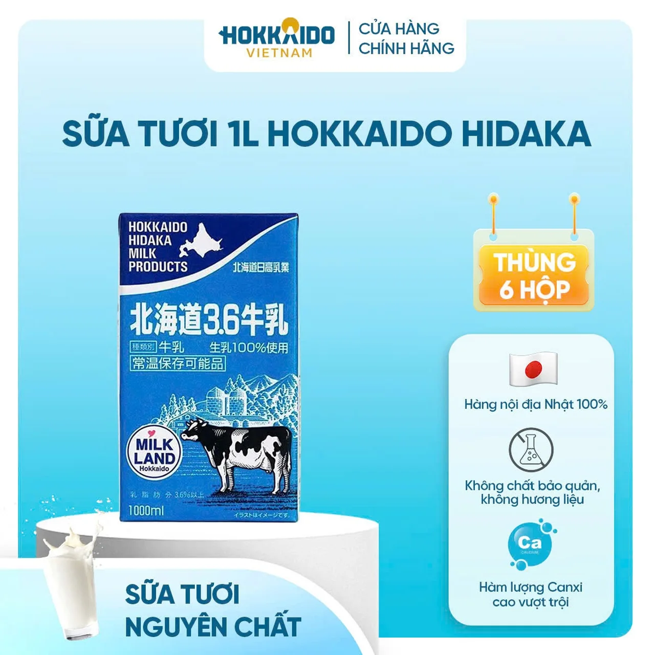 Sữa tươi nguyên chất 1L | Hokkaido Hikada