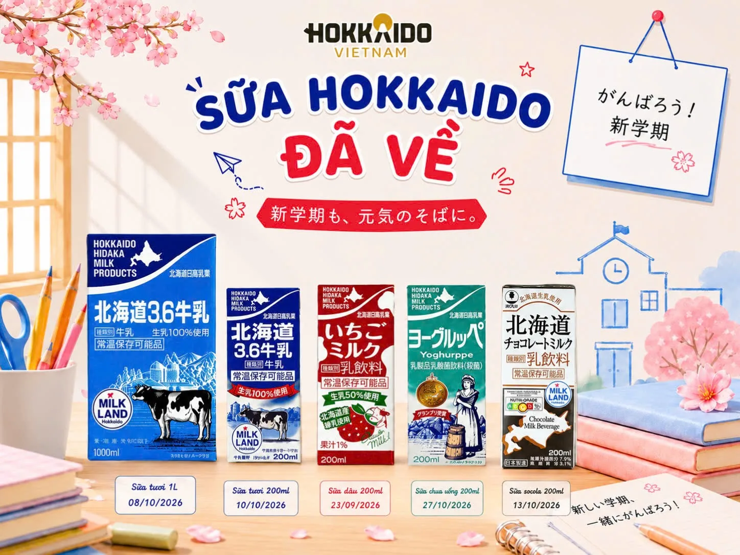LỊCH SỮA HOKKAIDO VỀ - BACK TO SCHOOL CÙNG CÁC BẠN HỌC SINH ĐÓN NĂM HỌC 2026