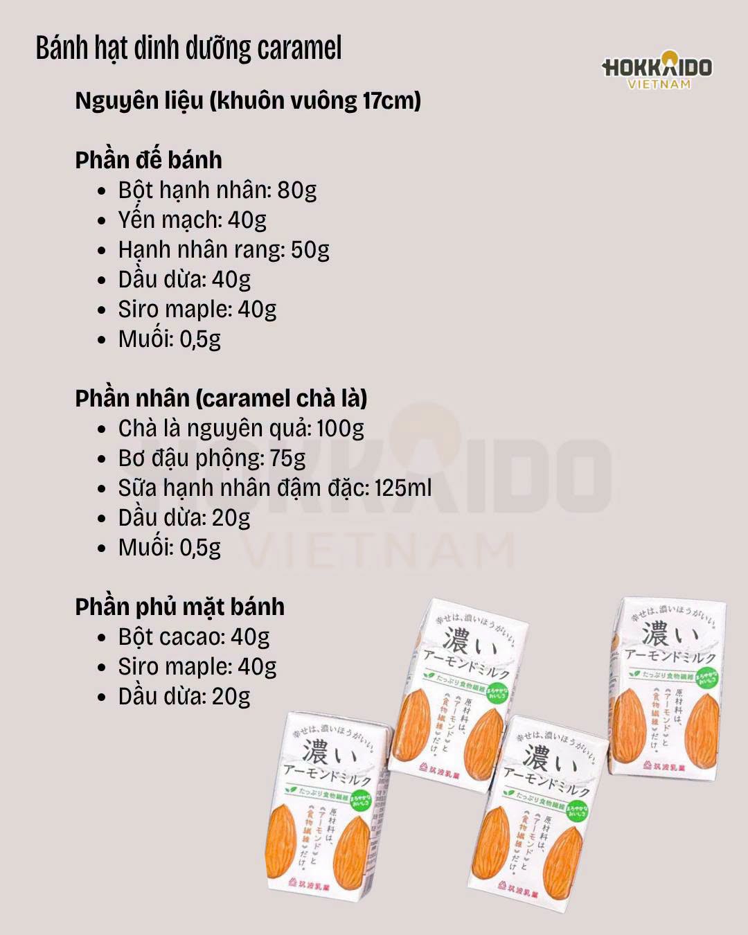 Bánh hạt caramel chà là cùng Sữa Hạnh Nhân Tsukuba, ăn vặt healthy không cần lò nướng 2